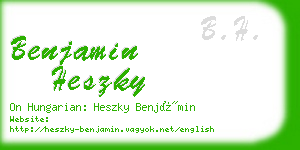 benjamin heszky business card